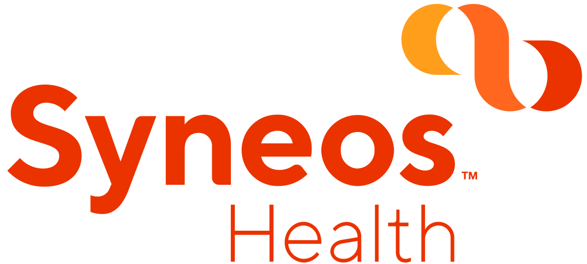 Syneos Health logo in red and orange.